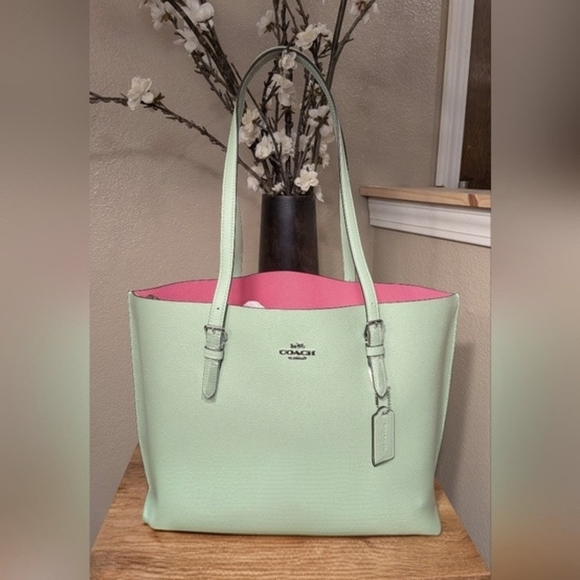 Coach Handbags - Coach Pebbled Leather Mollie (Large) Tote in PALE PISTACHIO - NWT